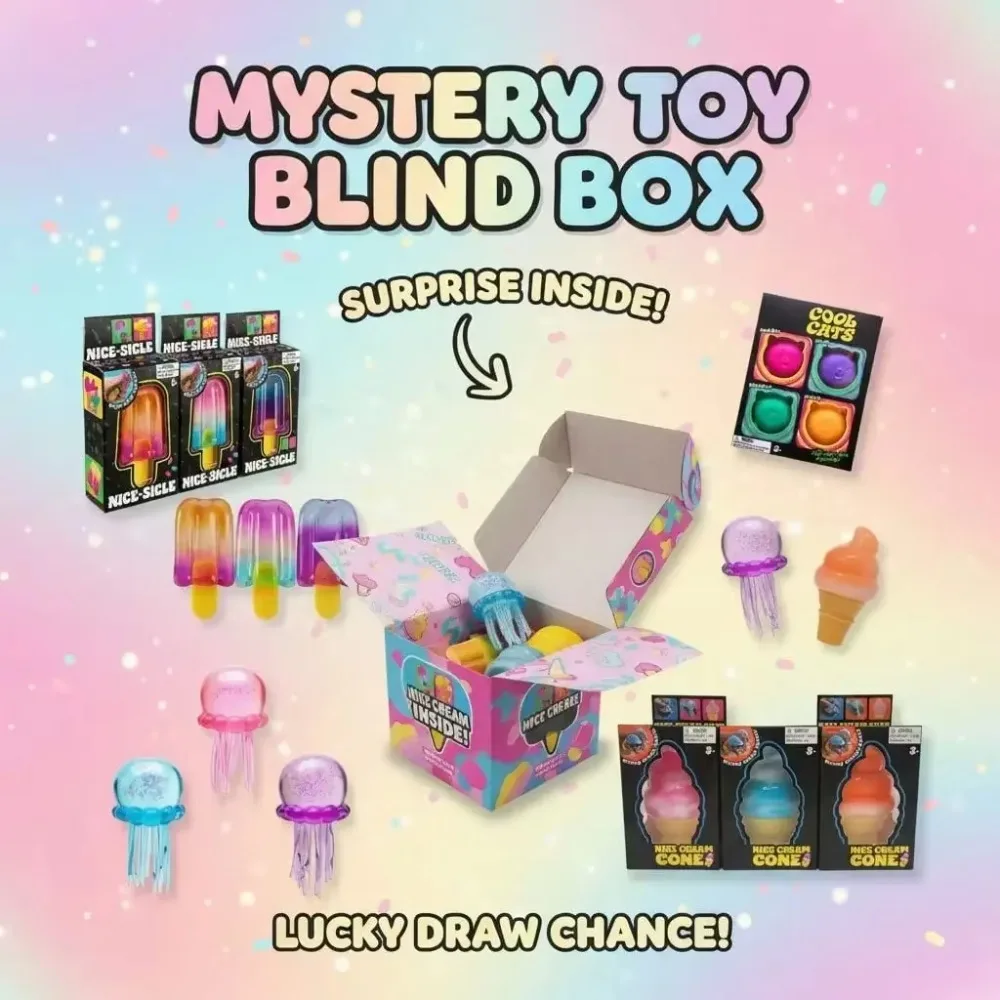Novelty Gifts - Kotak Misteri Squishy, Set Mainan Fidget