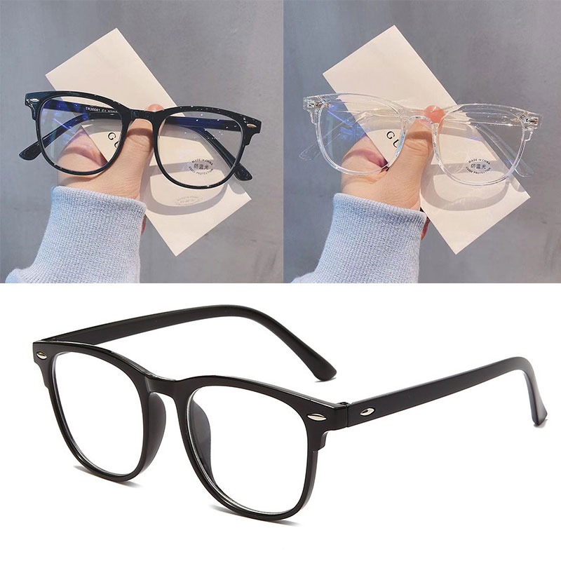 Glow In The Dark Party Glasses - Kacamata Ultralight Retro bingkai transparan polos