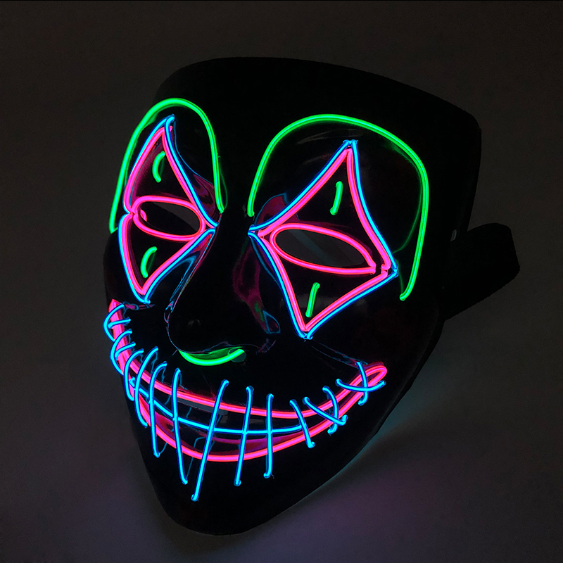 Led Purge Mask Halloween - Masker Pembunuh LED Properti Kostum Cosplay