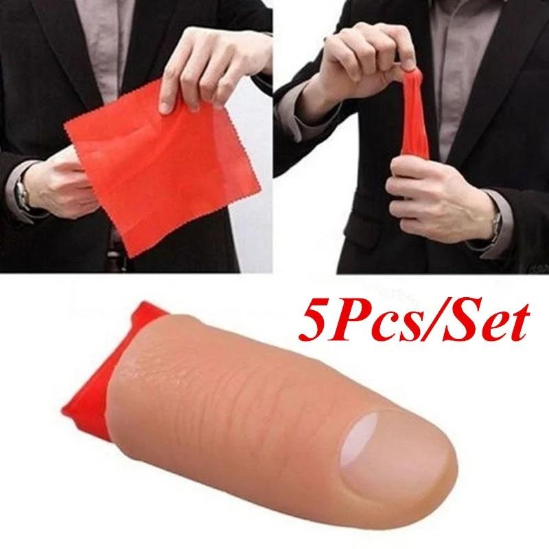 Thumb Tip Magic Trick Set - 5 Buah/Set Palsu Lembut Ujung Jempol