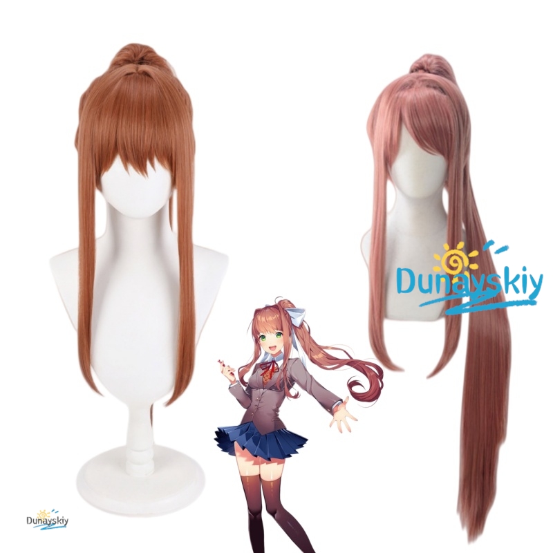Anime Cosplay Wig Heat Resistant - Wig Cosplay Karakter DDLC Monika Ekor
