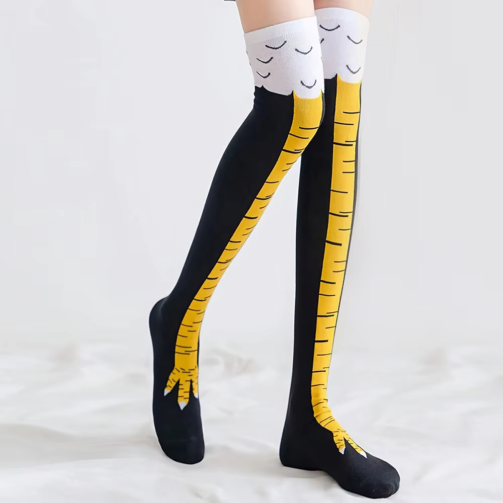 Stoking wanita setinggi paha b - Funny Chicken Leg Socks ulasan dan harga