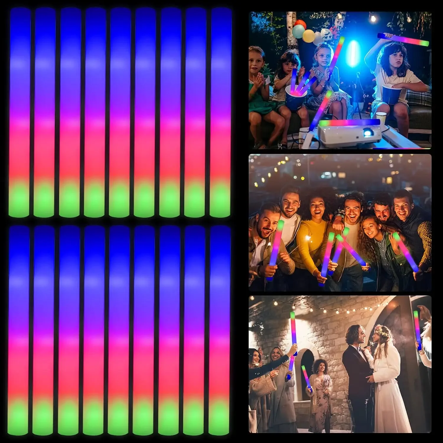 3Z-50PCS Tongkat Busa LED Berc - Flashing Led Foam Sticks Party ulasan dan harga
