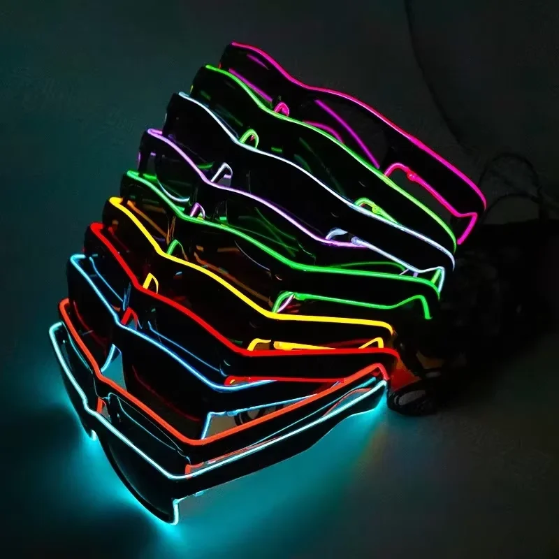 Kacamata Neon LED Bercahaya, K - Glow In The Dark Party Glasses ulasan dan harga