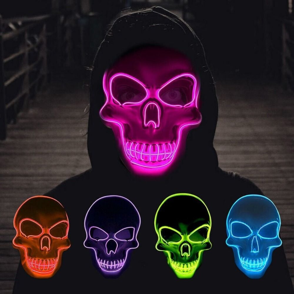 Masker Tengkorak Halloween Hor - Led Purge Mask Halloween ulasan dan harga