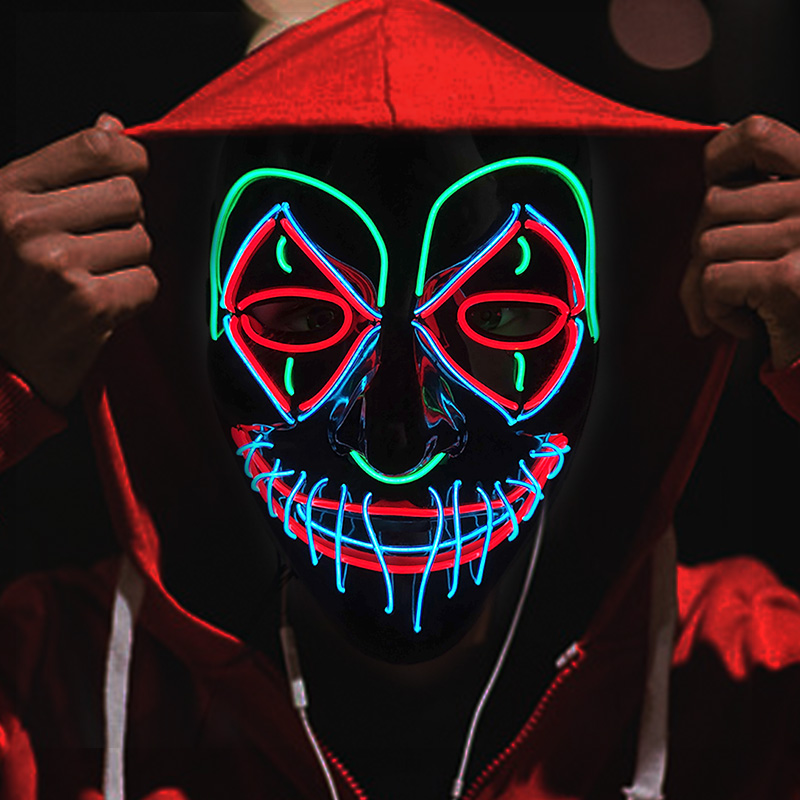 Masker Pembunuh LED Properti K - Led Purge Mask Halloween ulasan dan harga
