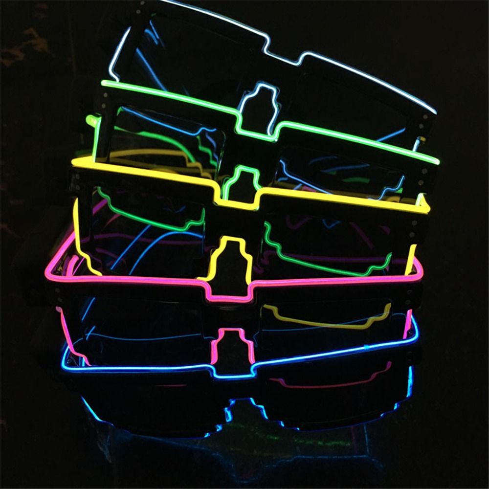 Novel mosaik kacamata LED nirk - Glow In The Dark Party Glasses ulasan dan harga