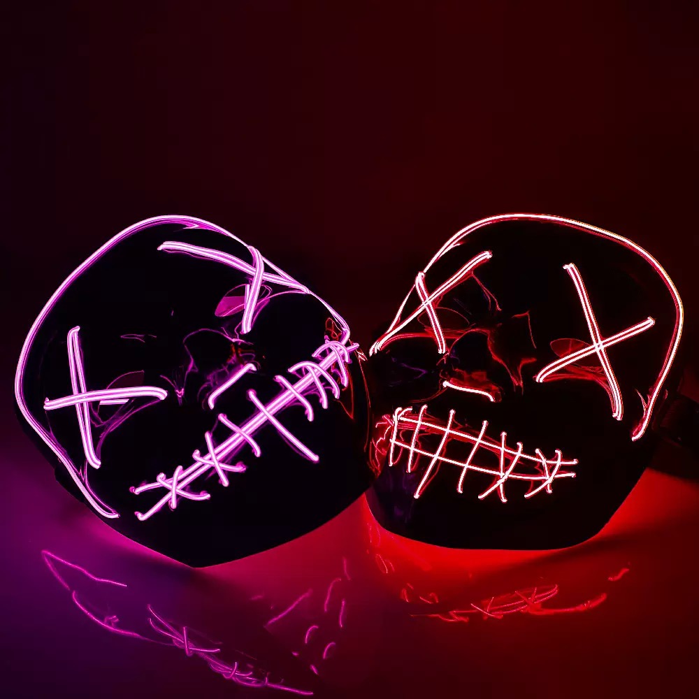 Masker Purge LED Nirkabel Berc - Led Purge Mask Halloween ulasan dan harga