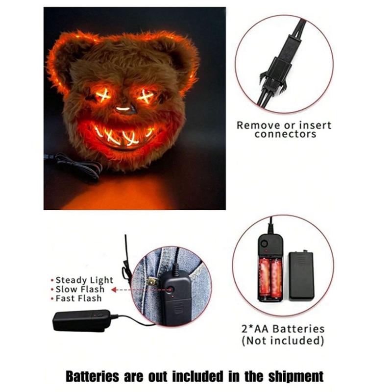 Topeng Kelinci Topeng Beruang  - Led Purge Mask Halloween ulasan dan harga