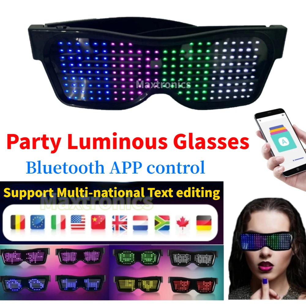 Kacamata LED multibahasa Bluet - Glow In The Dark Party Glasses ulasan dan harga